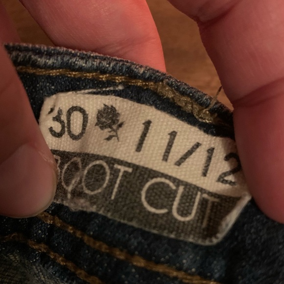 Rose Royce jeans boot cut 30 11/12 leather accents - Picture 5 of 8